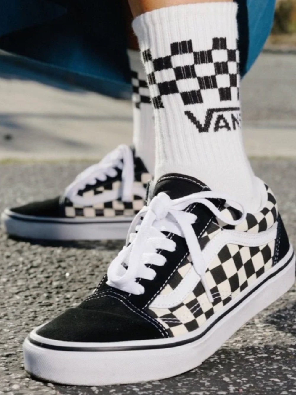 Vans Men's Old Skool Primary Check Black White Canvas Suede Shoes Size 10 NWT